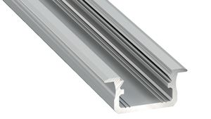 LED Aluminium Profil Leiste Silber | Typ B Vielseitig einsetzbar | Mit Endkappe | Gefroren Abdeckung | 1m