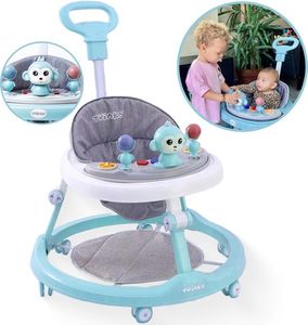 Twinky® Lauflernwagen in Blau | Babywalker mit Spielset und Zubehör für sicheres und spielerisches Lernen |  inkl. Fußmatte und Haltegriff