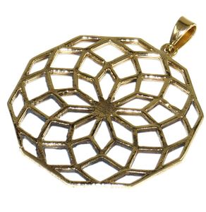 Indisches `Flower of Life` Amulett, Talisman Medaillon - Modell 4, Messing, Kettenanhänger, Amulette, Modeschmuck