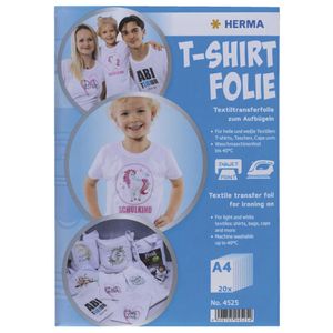 HERMA T-Shirt Transferfolie DIN A4 helle Textilien weiß matt 20 Blatt