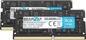 BRAINZAP 16 GB DDR4 RAM SO-DIMM PC4-2133P 2Rx8 2133 MHz 1,2 V CL15 Pamäť pre notebooky (2x 8 GB)