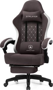 PLAYER Gaming Stuhl Ergonomischer Gaming Sessel Schreibtischstuhl PC Gamer Racing Stuhl mit Stoffoberfläche, Federsitzkissen, Verbindungsarmlehnen