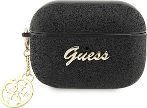 Guess Guap2Glgshk Hülle Für Airpods Pro 2 Cover - Schwarzer Glitter Flake 4G Charm
