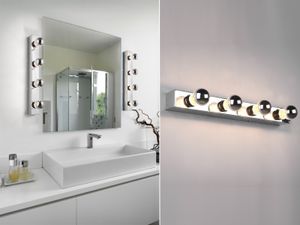 LED Badezimmer Wandleuchte Chrom 55cm Spiegelleuchten seitlich für Bad, Gäste WC