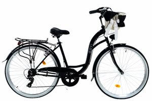 Davi Emma dámsky bicykel, 160-185 cm vysoký, 28", Prehadzovačka Shimano 7 spd, čierna