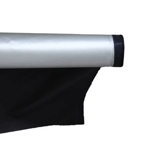1m Verdunklungsstoff Sonnenschutz Black-Out-Stoff blickdichter Stoff Polyesterstoff, Farbe:schwarz-silber