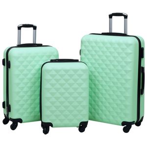 Möbel® Hartschalen-Trolley-Set 3er Set,Reisekoffer|Business & Travel Luxe und Stabiler Handgepäck kofferMinzgrün ABS🎡2879