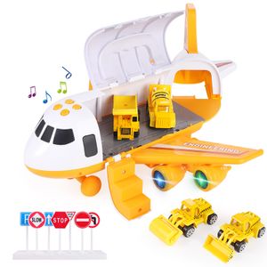 Polizei Flugzeug Auto Spiel Spielzeug Set Flugzeug Spielzeug für Jungen Mädchen Kinder, Gelb