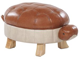 BELIANI Zvieracia stolička korytnačka hnedá drevené nohy, podnožka pre deti
