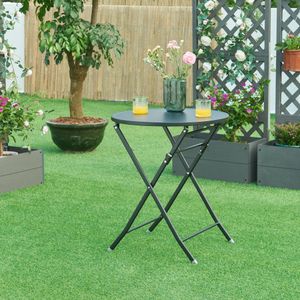 Klapptisch ‘Sande’ rund Stahl 71 x Ø62 cm Schwarz