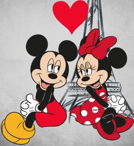 Disney´s Minnie & Mickey Mouse in Paris - Fleece-decke, 120x140
