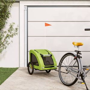 vidaXL Príves na bicykel pre psov zelený Oxford tkanina a železo