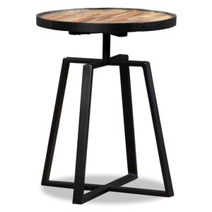 SIRUITON Beistelltisch Rund Recyceltes Massivholz Teak