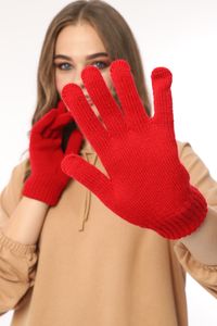 Strickhandschuhe Handschuhe Winterhandschuhe Rippstrick Strickhandschuhe Rot Damen Herren