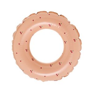 Amazon Brand - aufblasbarer Donut für Party, Erdbeere und Schokolade Donut Schwimmring für Pool ,Vintage Blue Striped Swim Ring,70cm(175g)