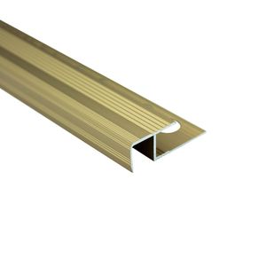 Alu Stufenprofil Fliesenschiene Profil Treppe Schiene matt L270 H10mm gold