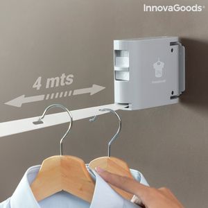 GKA einziehbare Wäscheleine Wandtrockner Wäschetrockner für Kleiderbügel klein kompakt ausziehbar für innen und aussen