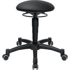 TOPSTAR Drehhocker Body Balance mit Rollen Kunstlederpolster schwarz Sitzhöhenverstellung 420-550 mm