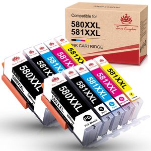 10x PGI-580 XXL CLI-581 XXL Ersatz für Canon 580 581 XL Patronen Kompatibel für Canon Pixma TR8550 TS8351 TS8350 TS8352 TS6350 TS6351 TS6250 TS6150 TS8250 TR7550 TS9550 TS705 (2 PGBK, 2 Schwarz, 2 Cyan, 2 Magenta, 2 Gelb)