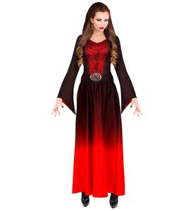 Kleid Gothic Lady schwarz rot, Groesse:M