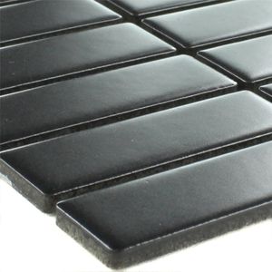 Keramik Mosaikfliesen Parma Schwarz Stäbchen Matt