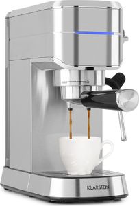 Klarstein Futura, espreso kávovar, portafiltr, 1450W, 20bar, stříbrný
