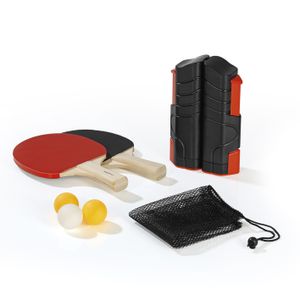 Tragbar Tischtennis Set Outdoor Ausziehbare Tischtennisnetz Schläger mit 2 Bälle 
