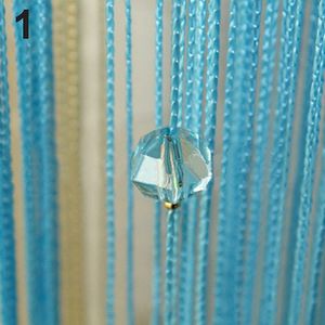 1x2m String Vorhang Perlen Tafel Zimmer Fenster Dekor DIY Quasten -Trenner Drape-Blau