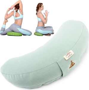 Halbmond Yogakissen | Meditationskissen mit Buchweizenschalen-Füllung Mint