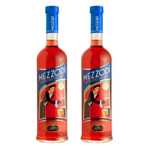 Mezzodi Liquore Aperitivo 2er Set, italienischer Apertitif, Spirituose, Alkohol, Flasche, 15 %, 2x1 L