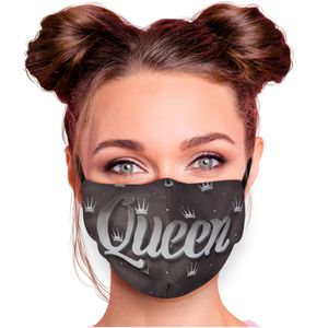 Alltagsmaske Stoffmaske Motiv Mund- Nasenschutz einstellbare Ohrbügel Waschbar Herren Damen verschiedene Designs, Modell wählen:Queen