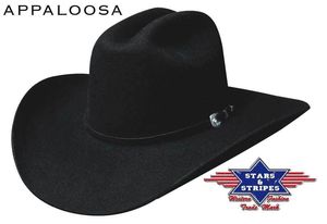 Cowboyhut Schwarz von Stars & Stripes Western/Country Appaloosa  Hut, Größe:57
