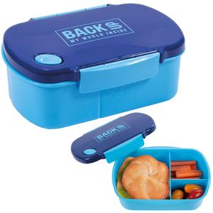 BACKUP Lunchbox Lunchpaket Brotdose Pausendose  BLAU leicht Kinder Jugendliche