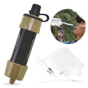 Wasserfilter Outdoor Strohwasser Filter System Wasserfilter für Notfallvorsorge Camping Reisen Backpacking【Armee Grün】