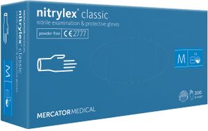 Jednorazové nitrilové zdravotnícke rukavice Mercator NITRYLEX modré 200 ks veľkosť S