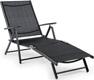 blumfeldt Modena ergonomické zahradní lehátko, 7 stupňové nastavení, černé