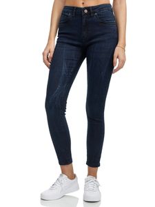 Tazzio Damen Skinny Fit High Waist Jeans F100 Blau 38