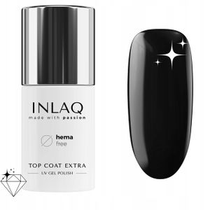 INLAQ Top Hybrydowy Nabłyszczający No Wipe Top Coat Extra 6ml HEMA Free