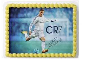 Essbar Fußball Ronaldo CR7 Tortenaufleger Torte Tortenbild Zuckerbild Premium 0,6 cm (M45)