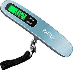Váha na zavazadla Digitální váha na zavazadla s podsvíceným LCD displejem, funkce tárování, přenosná závěsná váha na kufry, do kuchyně a na ryby, včetně baterie,