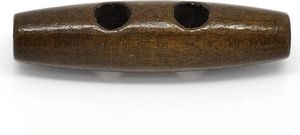 5 Knebelknopf Holz, 5 x 1,3 cm, dunkelbraun