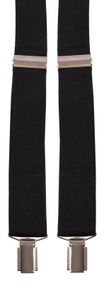 Herrenhosenträger X-Form Clips Hosenträger Hosenhalter 120cm Stabil, Farbe:schwarz