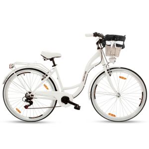 Goetze Citybike Mood ALU 28 Zoll 7 Gang Tiefeinsteiger Retro Damenfahrrad mit Korb