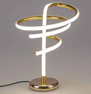 Moderne Spiral LED Tischlampe warmweiß goldfarben Lampe 40 cm 1 Meter Kabel und Schalter Stimmungsbeleuchtung