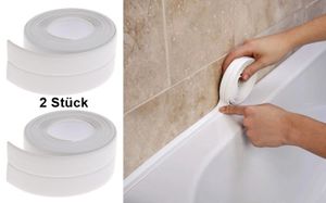 GKA 2 Stück Wannendichtband Badezimmer Dusche Wanne Küche Fugenband selbstklebend Dichtband