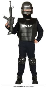 Polizei Swat Kostüm für Kinder, Größe:140/146