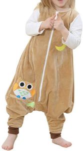 Baby Tier Schlafsack mit Füßen, Ärmelloser Unisex Kinderschlafsack Schlafstrampler Flanell 4 Jahreszeiten Schlafanzug für 2-3 Jahre,/S