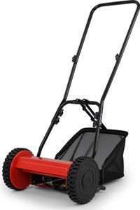 COSTWAY vretenová kosačka, ručná kosačka so šírkou kosenia 30 cm, 18,5 l zberným košom na trávu a nastavením výšky kosenia 15-40 mm, ručná kosačka s 5 nožmi