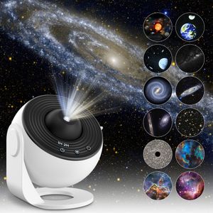 Sternenhimmel Projektor Planetarium Nachtlicht mit 12 Planeten Discs 360° Verstellbare Galaxis Lampe für Kinderzimmer Schlafzimmer Geschenk