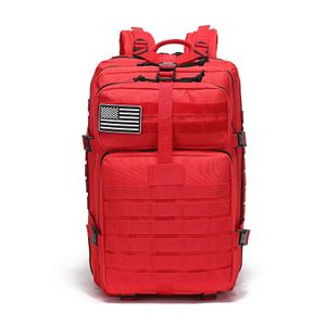Kapazität Männer Armee Militärische Taktische Rucksack Wasserdichte Outdoor Sport Wandern Camping Reise 3D Rucksack Taschen Für Männer, rot, 45L